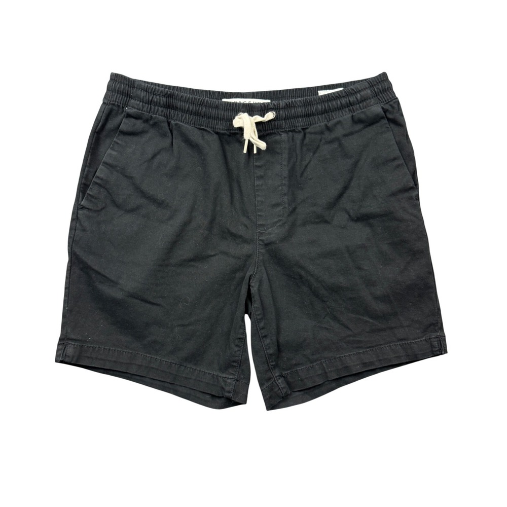 PacSun Volley Shorts Mens Small Black Elastic Waist Drawstring Cotton Chino